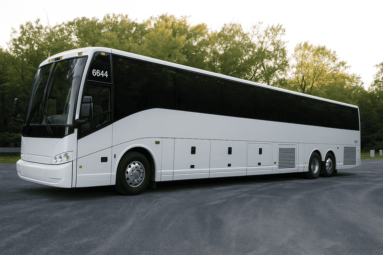 exterior of Wellington Charter Bus coach bus