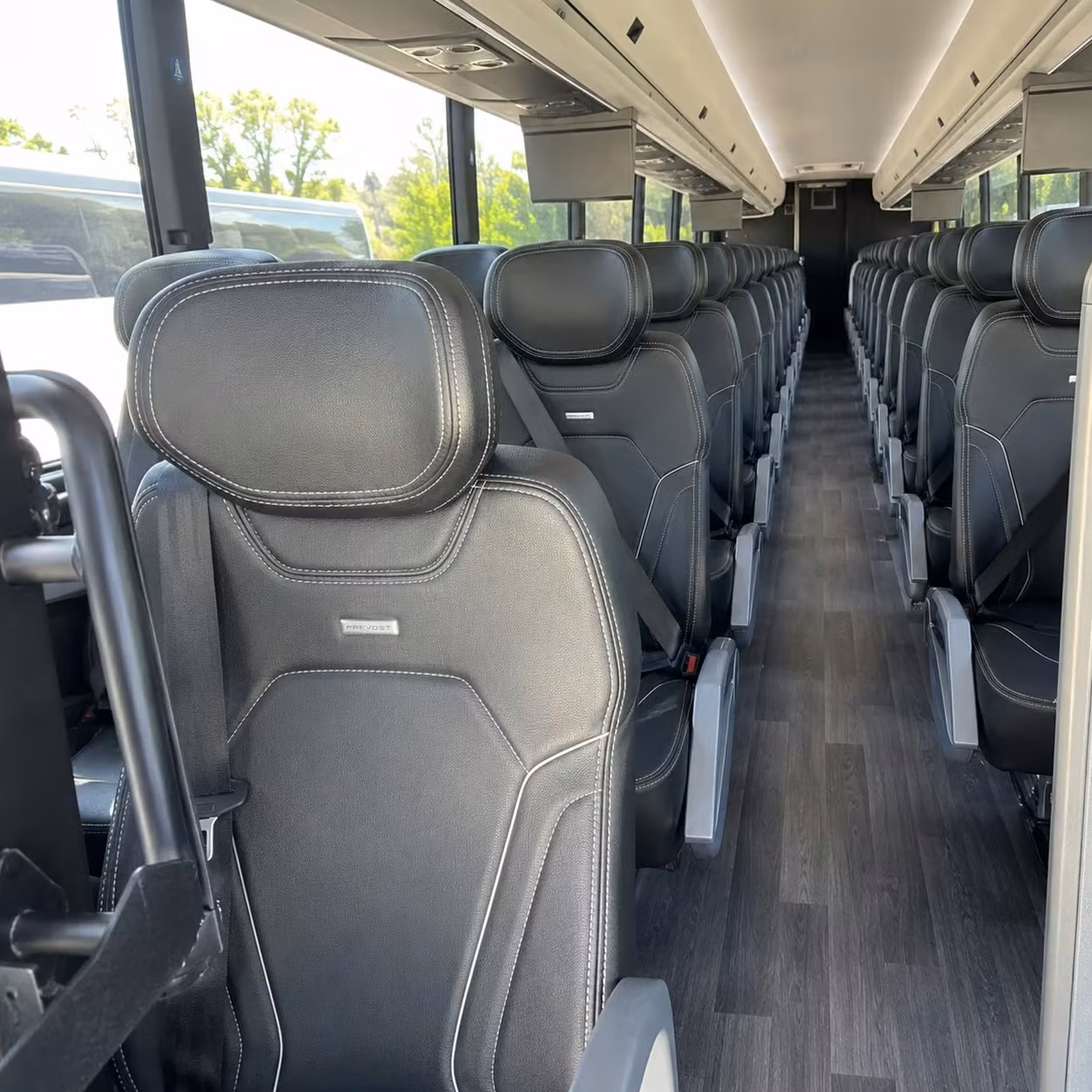 wellington charter bus rental interior